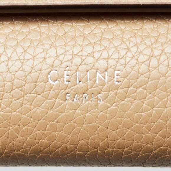 Celine Beige Drummed Leather Large Flap Multifunction Wallet - Picture 6 of 11